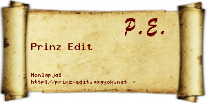 Prinz Edit névjegykártya